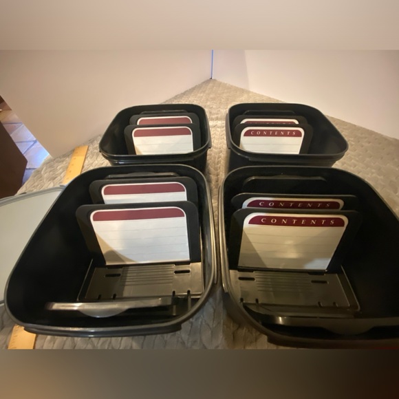 4Tupperware Modular Mates Square #2 1620-1 Recipe Photo Holder Insert Black Gray - Picture 5 of 10